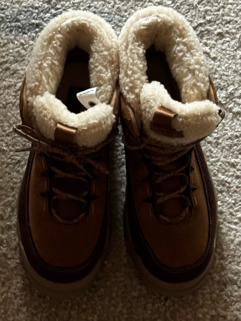 NEW UGG Terretrail Cozy Lace Waterproof Boots in Chestnut - Picture 6 of 10